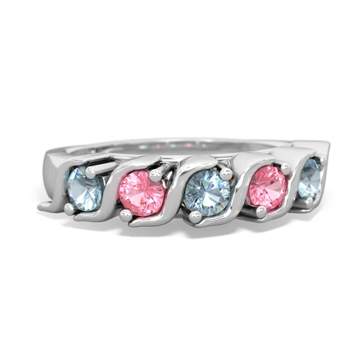 aquamarine-pink sapphire timeless ring