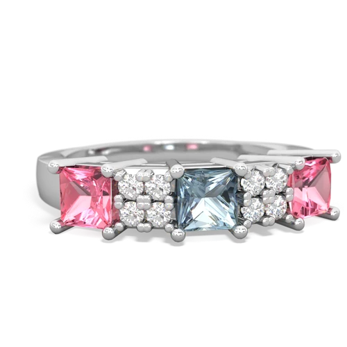 aquamarine-pink sapphire timeless ring