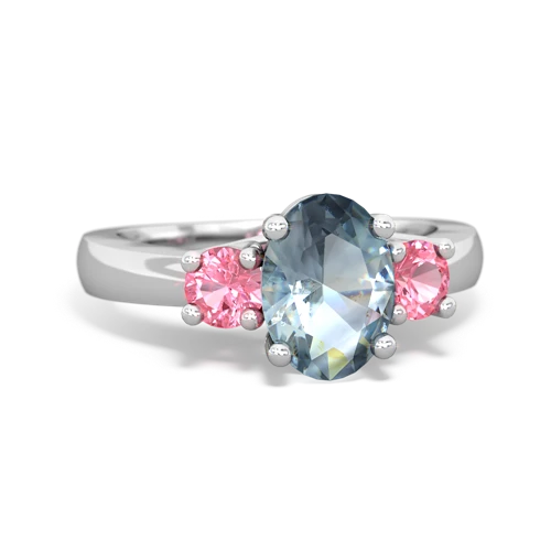 aquamarine-pink sapphire timeless ring