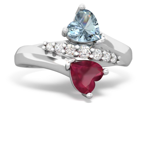 aquamarine-ruby modern ring