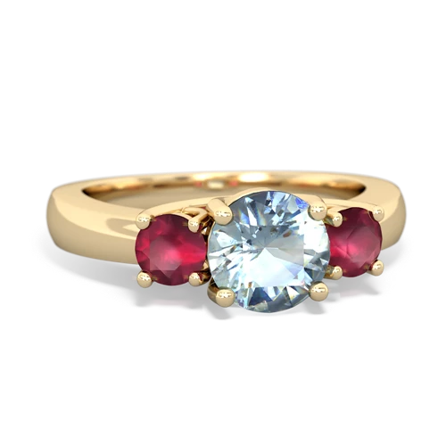 aquamarine-ruby timeless ring