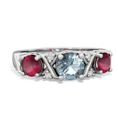 aquamarine-ruby timeless ring