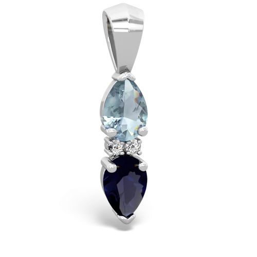 aquamarine-sapphire bowtie pendant