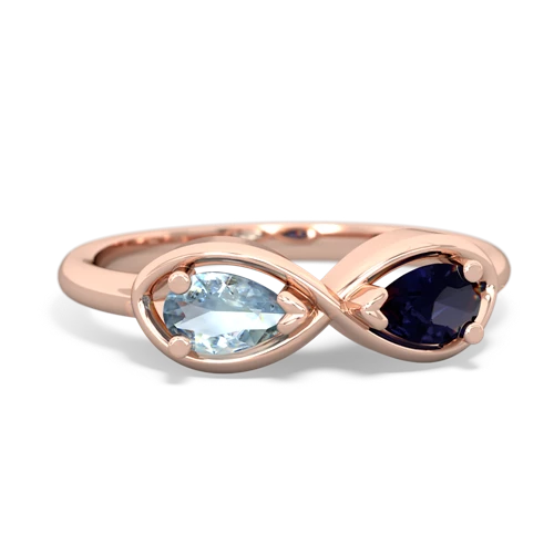 aquamarine-sapphire infinity ring