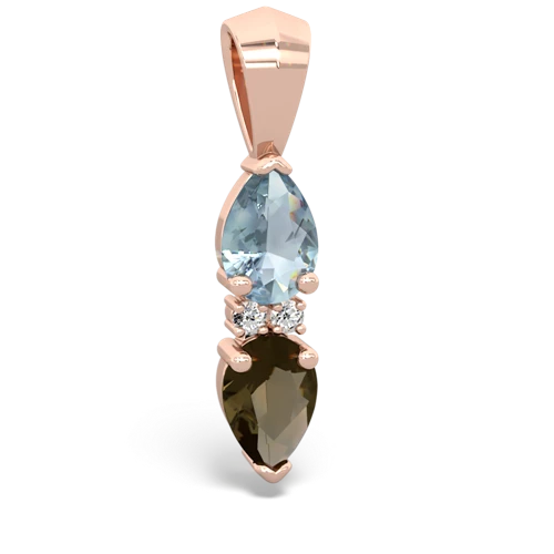 aquamarine-smoky quartz bowtie pendant