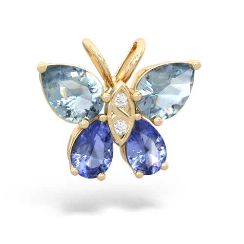 aquamarine-tanzanite butterfly pendant