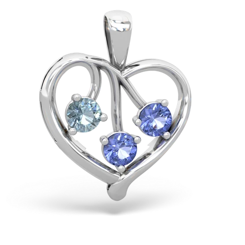 aquamarine-tanzanite love heart pendant