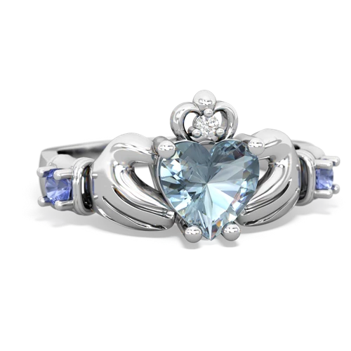 aquamarine-tanzanite claddagh ring