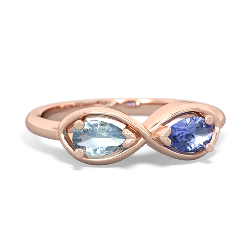 aquamarine-tanzanite infinity ring