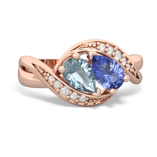 aquamarine-tanzanite keepsake curls ring