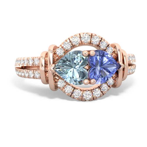 aquamarine-tanzanite pave keepsake ring