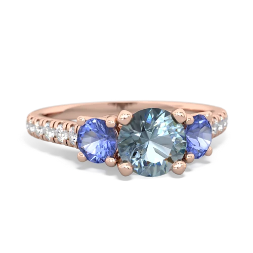 aquamarine-tanzanite trellis pave ring