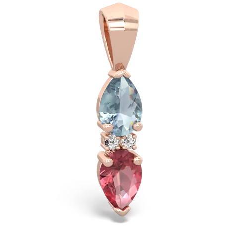 aquamarine-tourmaline bowtie pendant