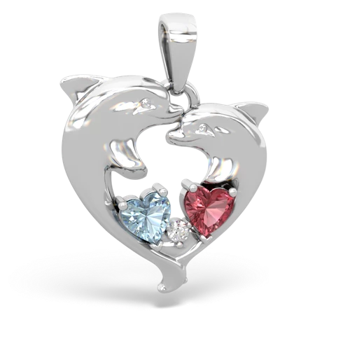 aquamarine-tourmaline dolphins pendant