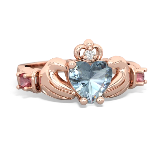 aquamarine-tourmaline claddagh ring