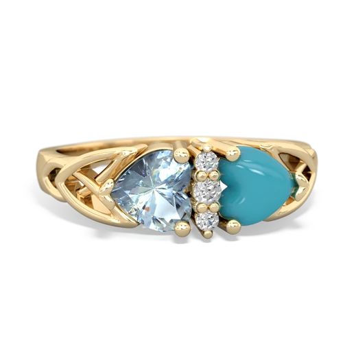 aquamarine-turquoise celtic ring