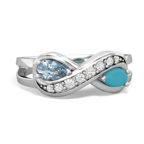 aquamarine-turquoise diamond infinity ring