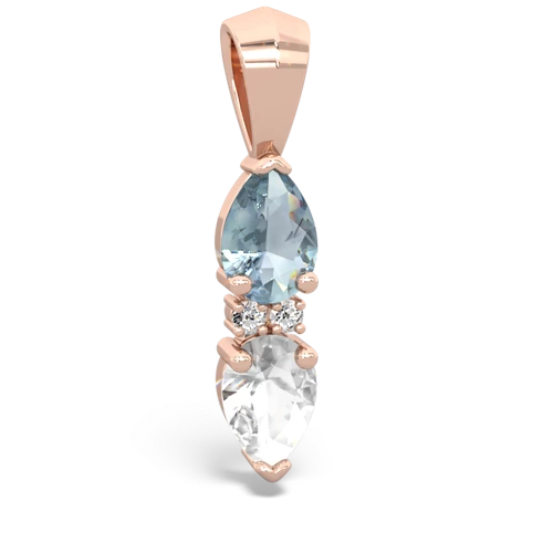 aquamarine-white topaz bowtie pendant