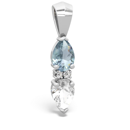 aquamarine-white topaz bowtie pendant