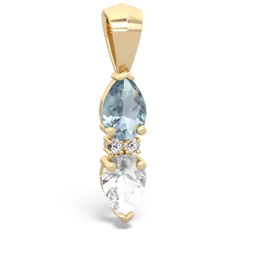 aquamarine-white topaz bowtie pendant