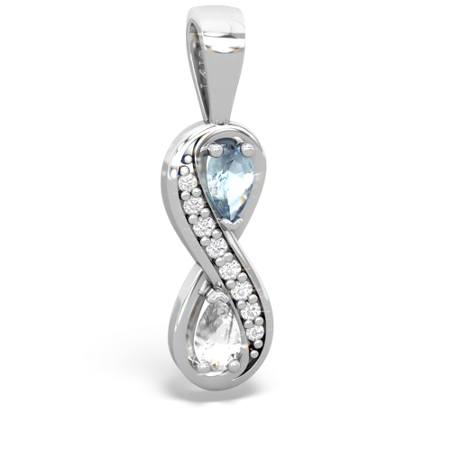 aquamarine-white topaz keepsake infinity pendant