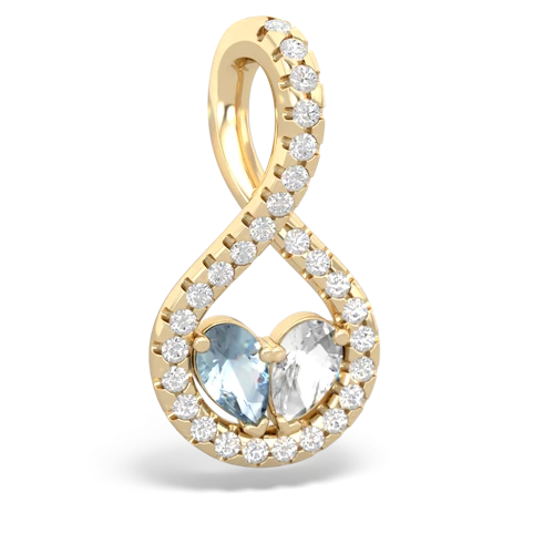 aquamarine-white topaz pave twist pendant