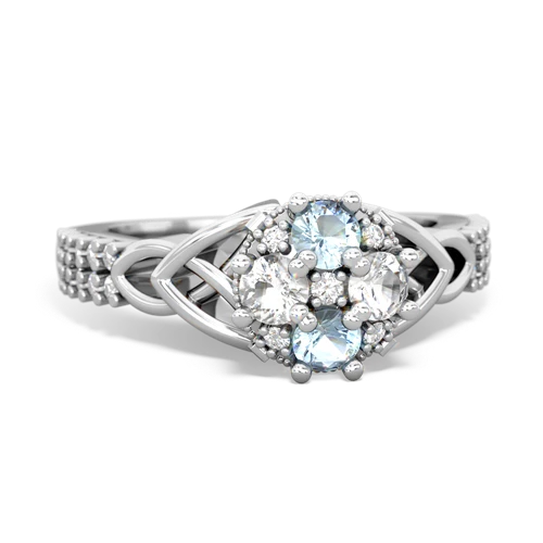 aquamarine-white topaz engagement ring