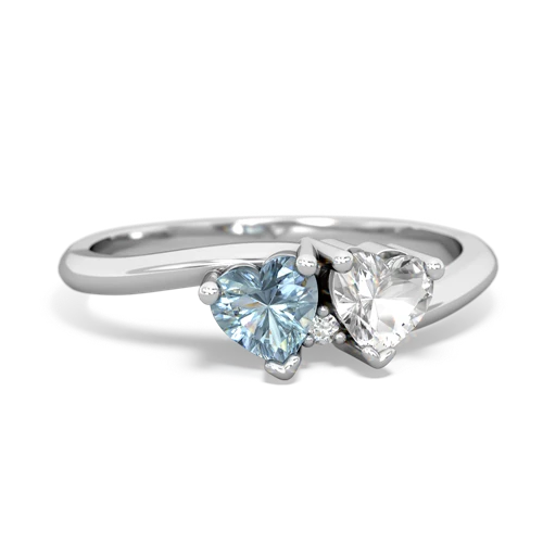 aquamarine-white topaz sweethearts promise ring