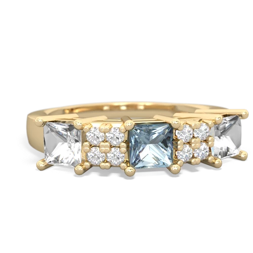 aquamarine-white topaz timeless ring