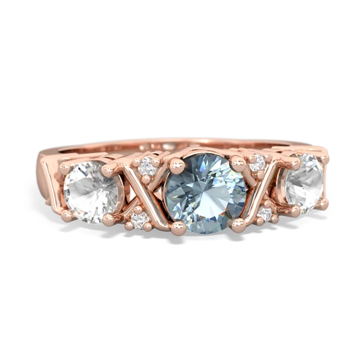 aquamarine-white topaz timeless ring