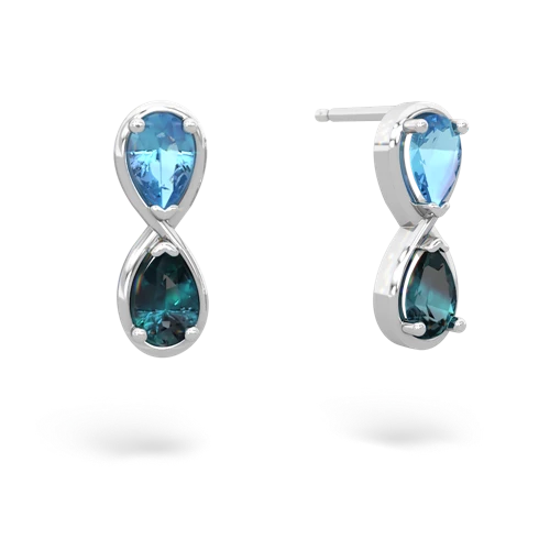 blue topaz-alexandrite infinity earrings