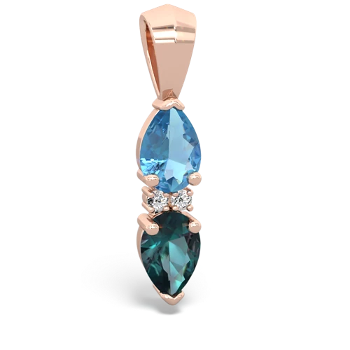 blue topaz-alexandrite bowtie pendant