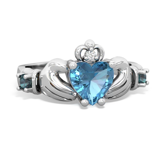 blue topaz-alexandrite claddagh ring