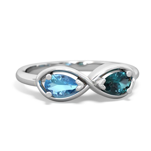 blue topaz-alexandrite infinity ring