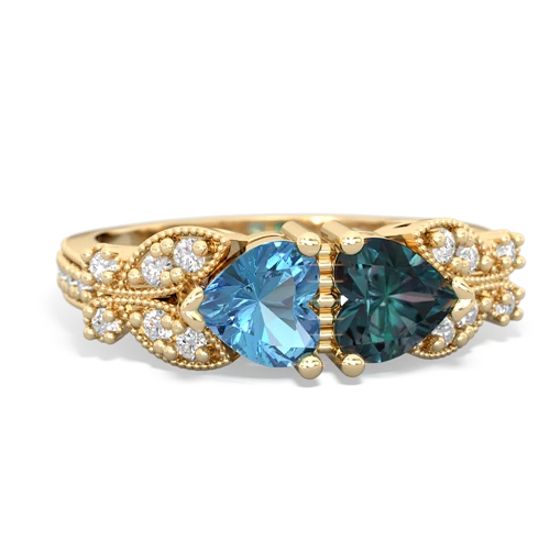 blue topaz-alexandrite keepsake butterfly ring