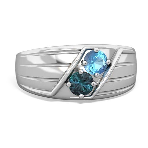 blue topaz-alexandrite mens ring