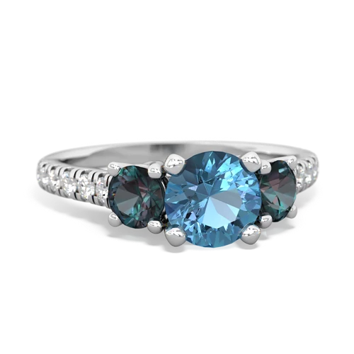 blue topaz-alexandrite trellis pave ring