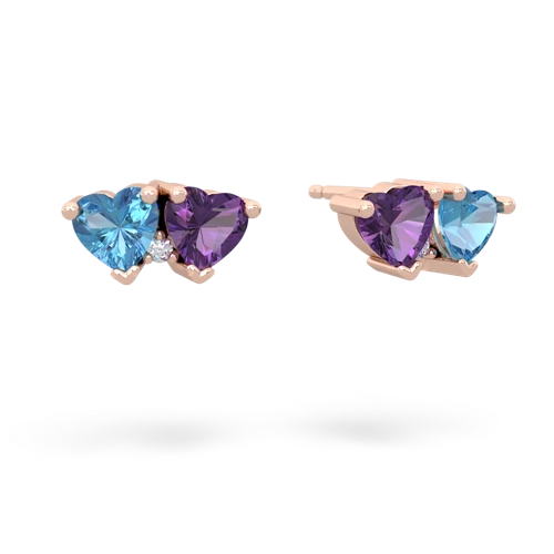 blue topaz-amethyst  earrings