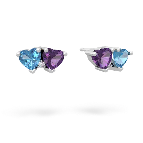 blue topaz-amethyst  earrings