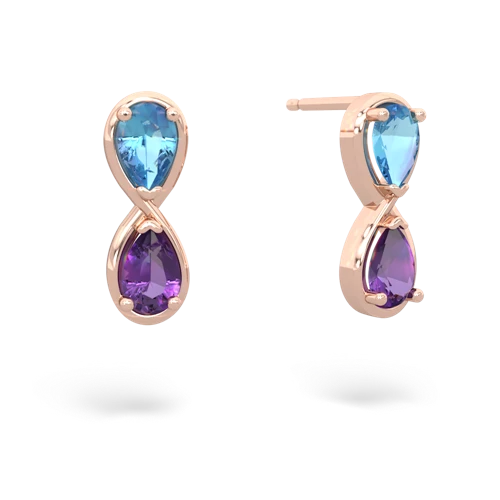 blue topaz-amethyst infinity earrings