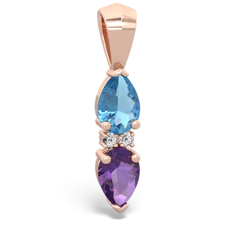 blue topaz-amethyst bowtie pendant