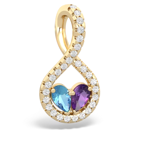 blue topaz-amethyst pave twist pendant