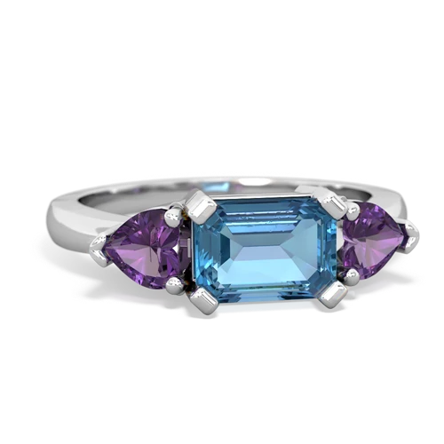 blue topaz-amethyst timeless ring