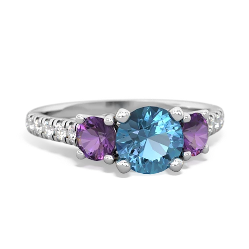 blue topaz-amethyst trellis pave ring