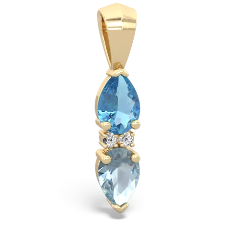 blue topaz-aquamarine bowtie pendant