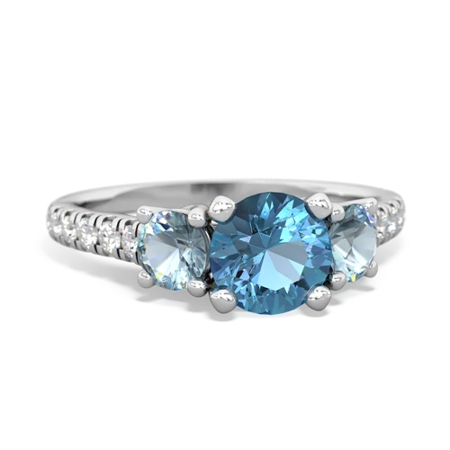 blue topaz-aquamarine trellis pave ring