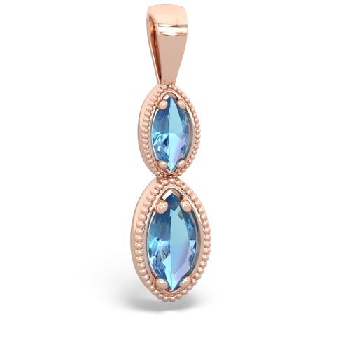 blue topaz-blue topaz antique milgrain pendant