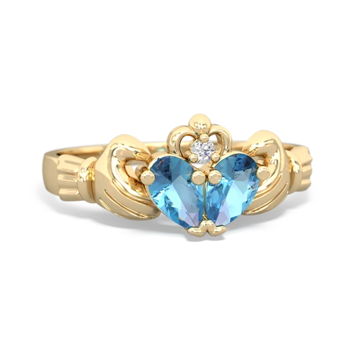 blue topaz-blue topaz claddagh ring