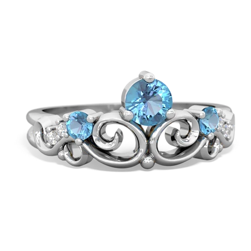blue topaz-ruby crown keepsake ring