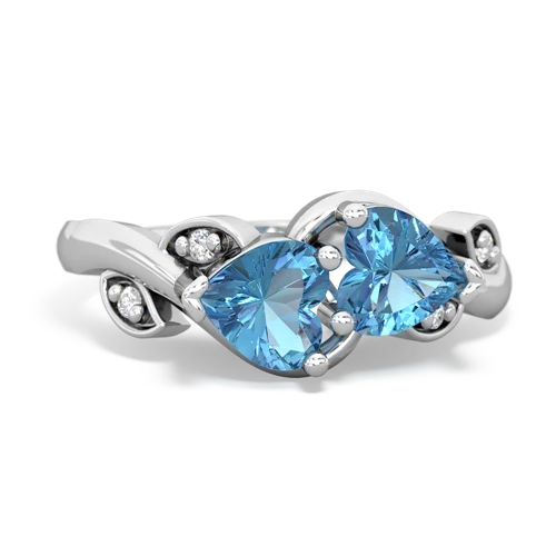 blue topaz-blue topaz floral keepsake ring